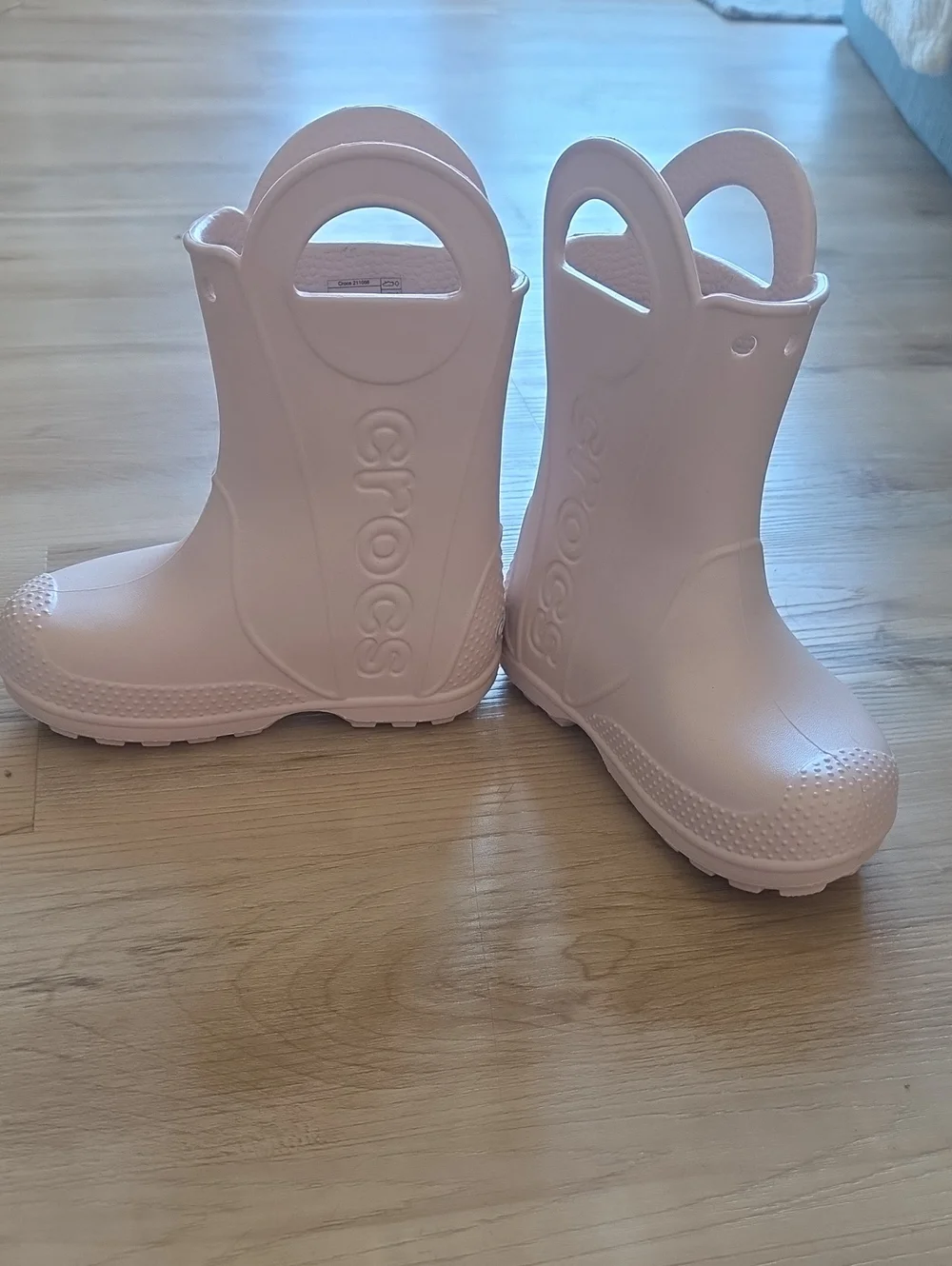 CROCS Kids Light Pink Rain & Snow Boots with Handles